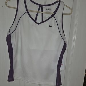 Nike White and Purple Sports Tank NWT Xl